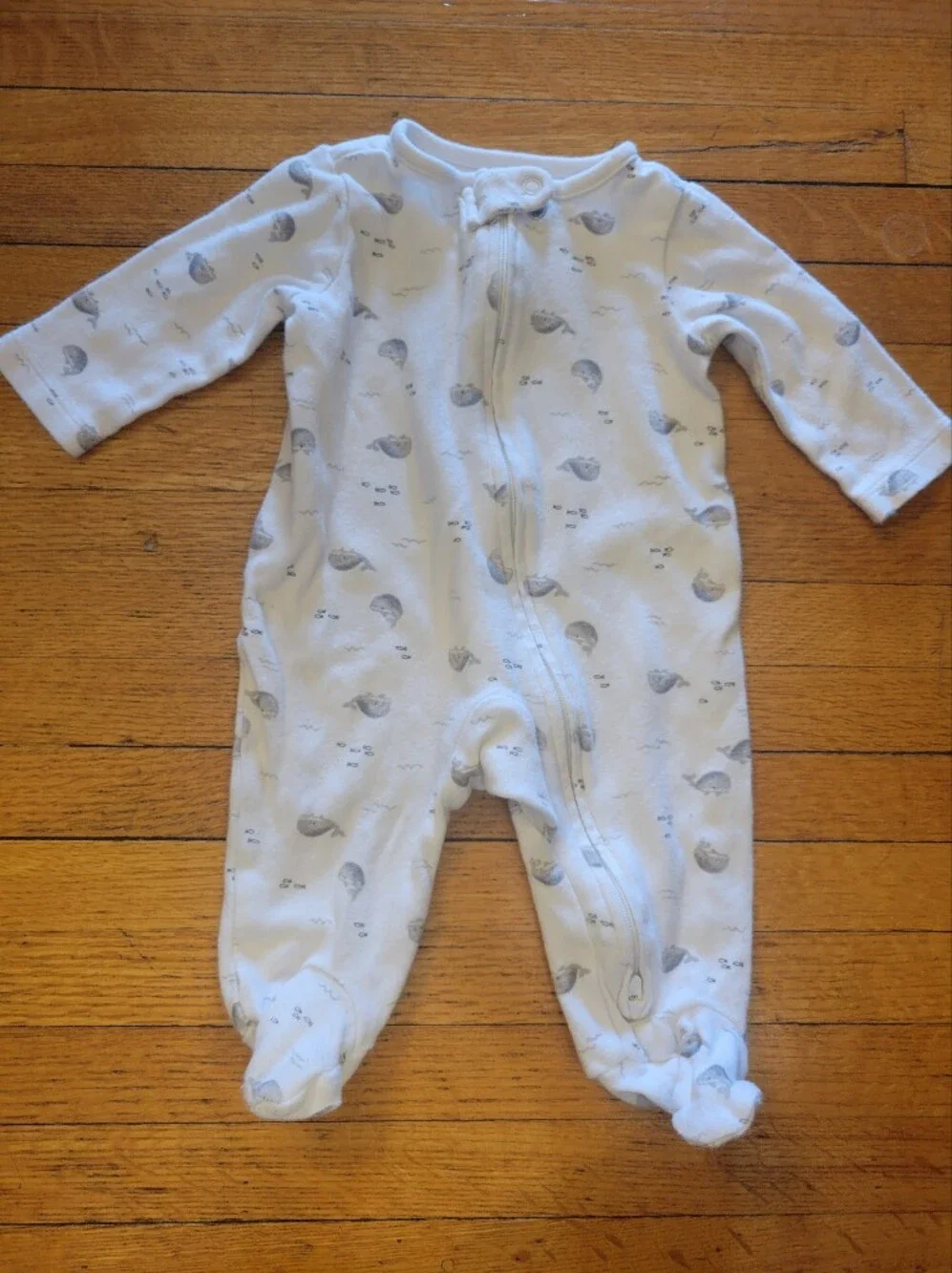 Neutral Animal Print Zip Footed Pajamas - 3 Pack